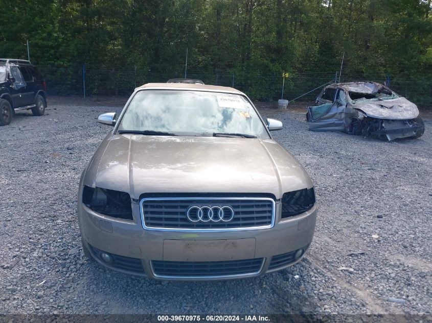 2004 Audi A4 1.8T VIN: WAUAC48H34K017637 Lot: 39670975