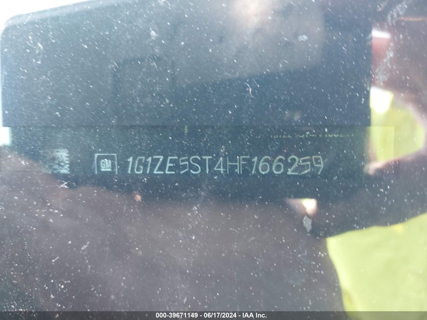 2017 Chevrolet Malibu 1Lt VIN: 1G1ZE5ST4HF166259 Lot: 39671149