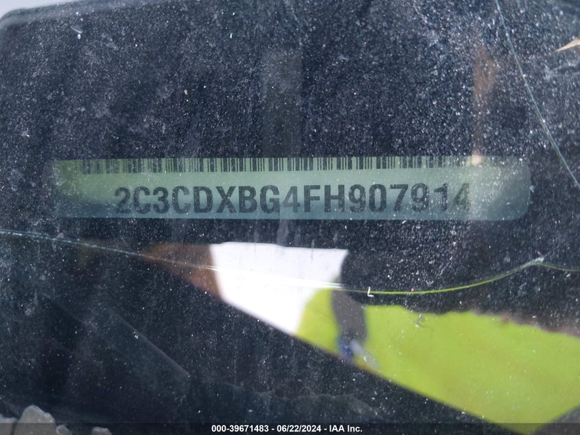 2015 Dodge Charger Se VIN: 2C3CDXBG4FH907914 Lot: 39671483