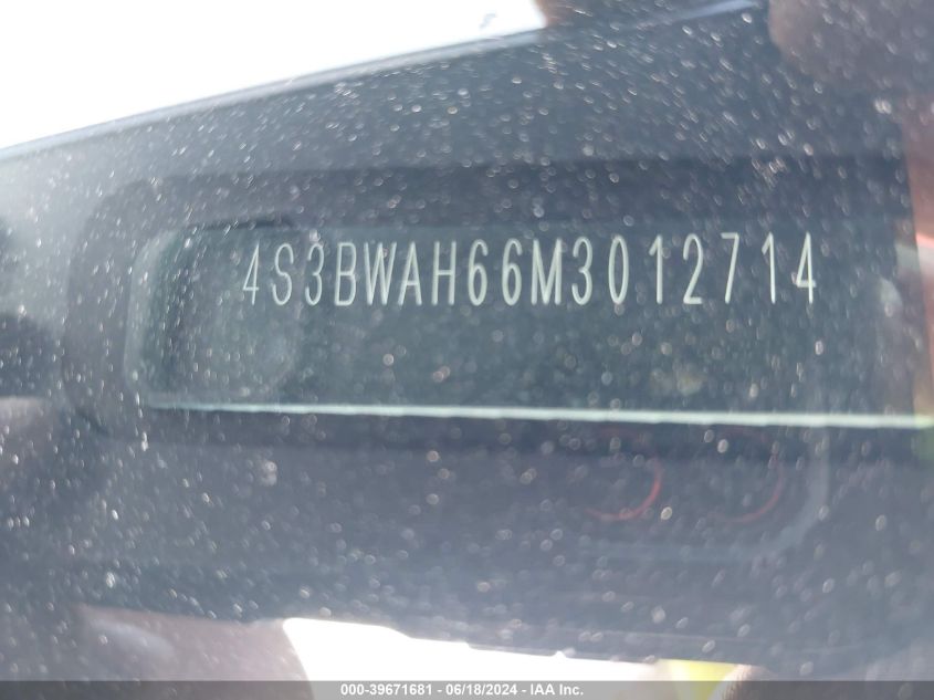 2021 Subaru Legacy Sport VIN: 4S3BWAH66M3012714 Lot: 39671681