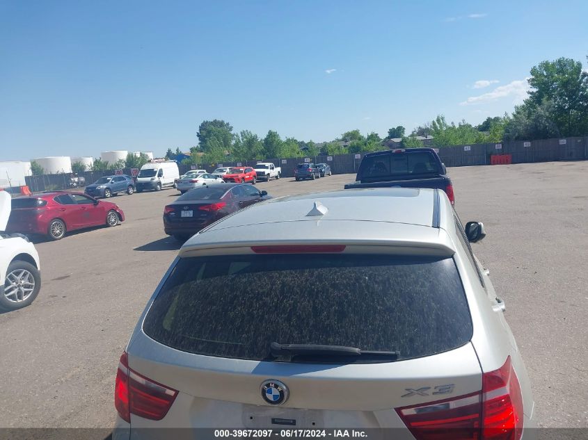 2011 BMW X3 xDrive35I VIN: 5UXWX7C51BL734653 Lot: 39672097