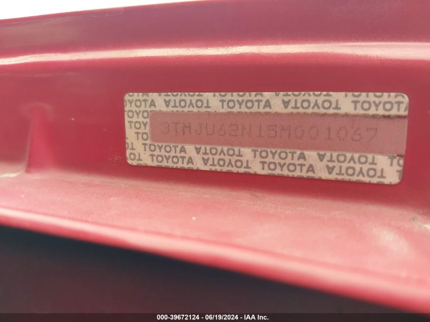 2005 Toyota Tacoma Double Cab Prerunner VIN: 3TMJU62N15M001067 Lot: 39672124