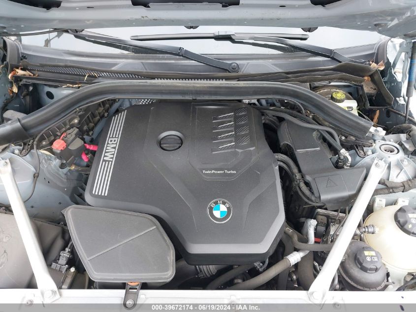 2022 BMW X3 Sdrive30I VIN: 5UX43DP0XN9M43988 Lot: 39672174
