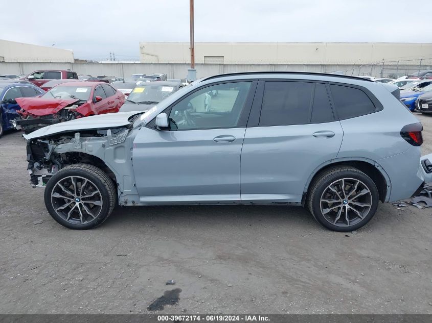 2022 BMW X3 Sdrive30I VIN: 5UX43DP0XN9M43988 Lot: 39672174