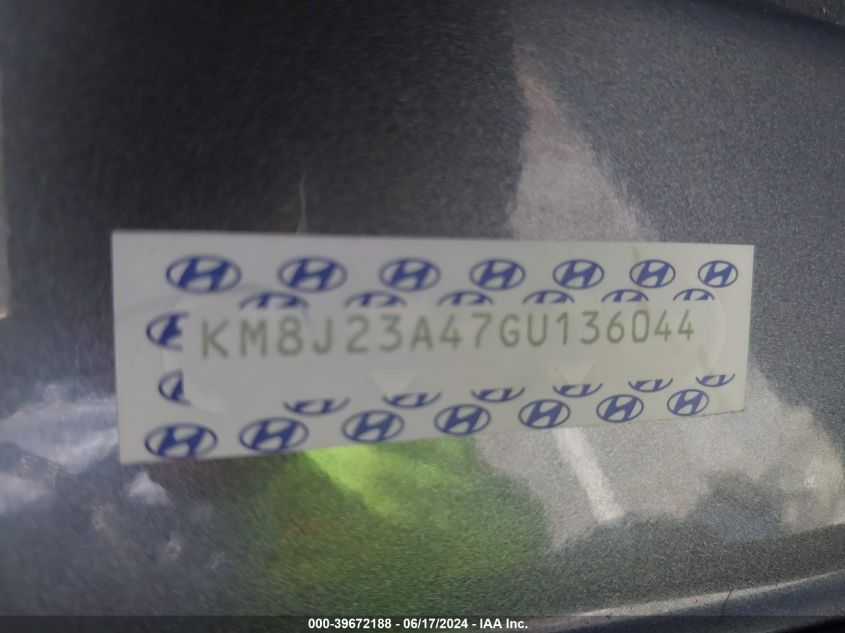 2016 Hyundai Tucson Se VIN: KM8J23A47GU136044 Lot: 39672188