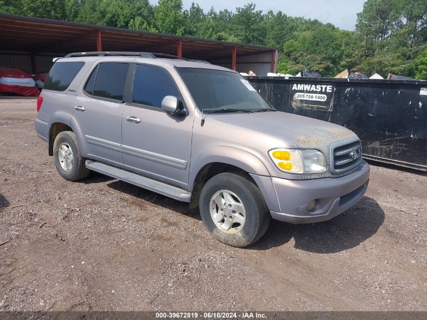 2002 Toyota Sequoia Limited V8 VIN: 5TDZT38A22S083363 Lot: 39672819