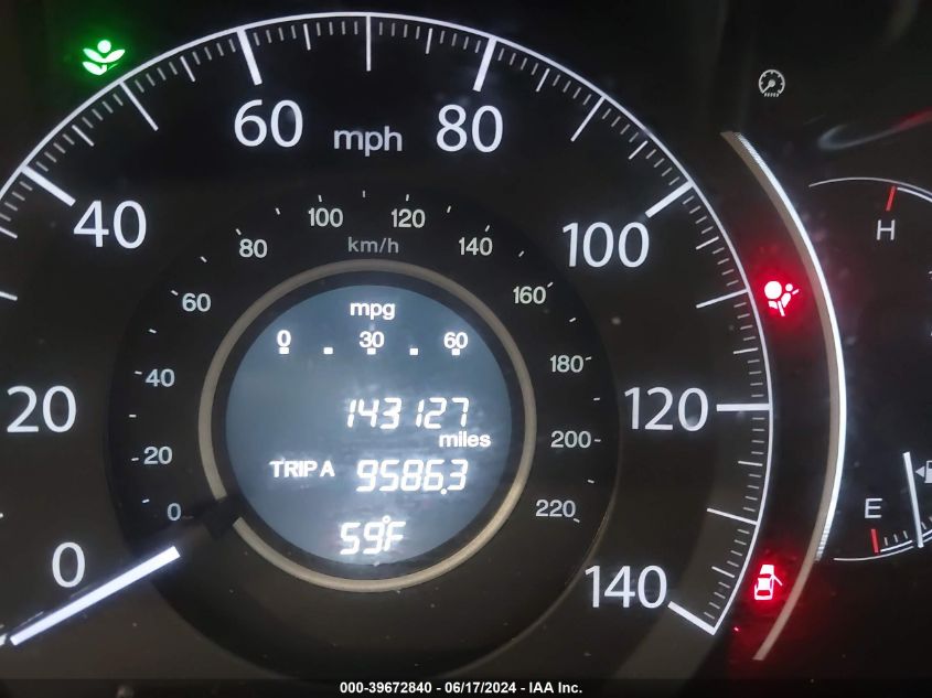 2013 Honda Cr-V Lx VIN: 2HKRM4H3XDH640940 Lot: 39672840