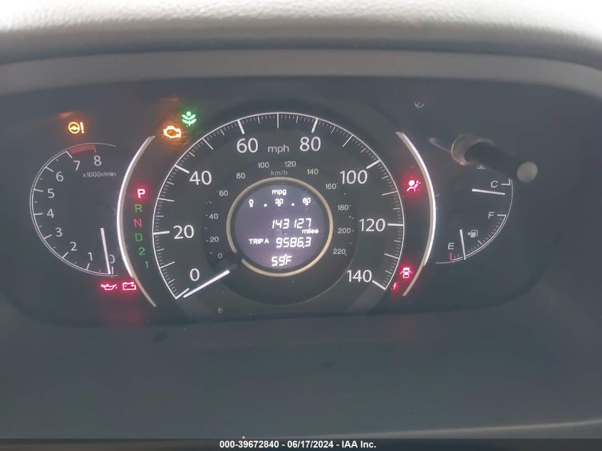 2013 Honda Cr-V Lx VIN: 2HKRM4H3XDH640940 Lot: 39672840