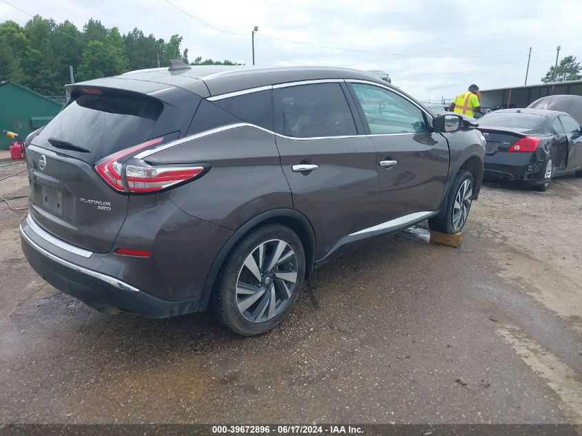 2017 Nissan Murano Platinum VIN: 5N1AZ2MHXHN101336 Lot: 39672896