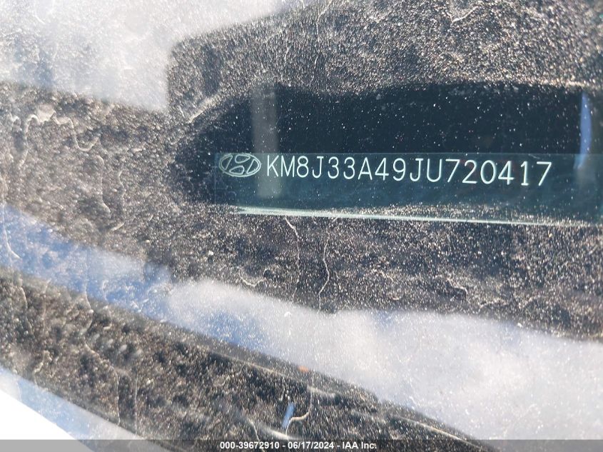 2018 Hyundai Tucson Sel VIN: KM8J33A49JU720417 Lot: 39672910