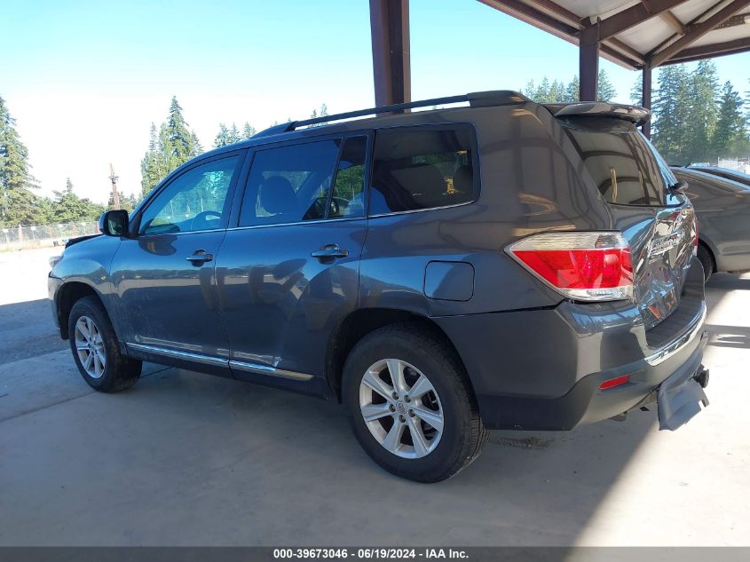 2013 Toyota Highlander Plus/Se VIN: 5TDBK3EH4DS265767 Lot: 39673046