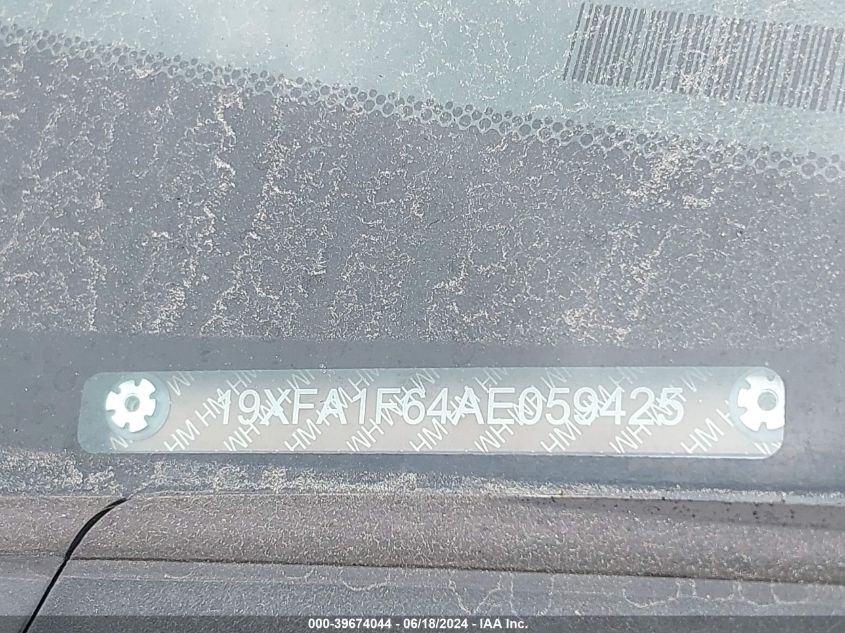 2010 Honda Civic Sdn Lx-S VIN: 19XFA1F64AE059425 Lot: 39674044