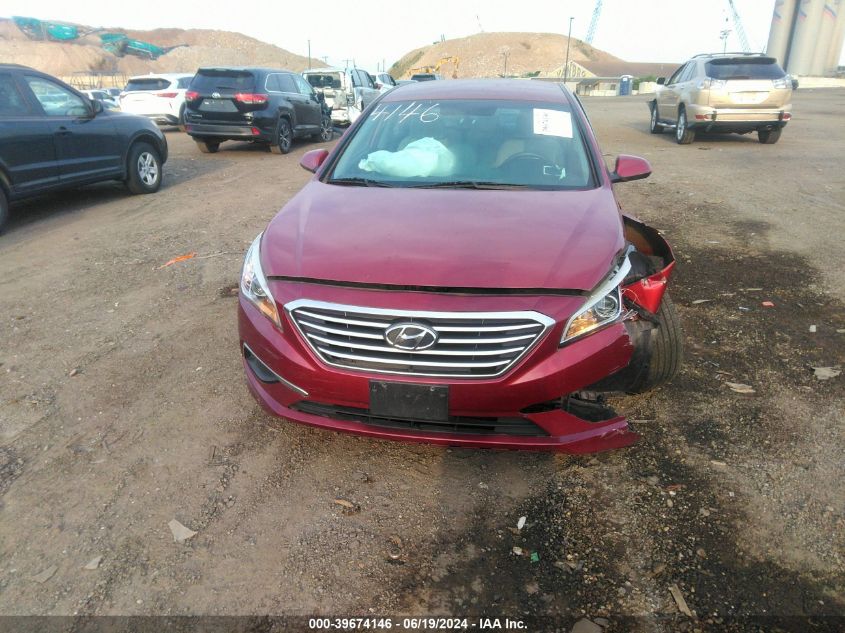 2016 Hyundai Sonata Se VIN: 5NPE24AF7GH287697 Lot: 39674146