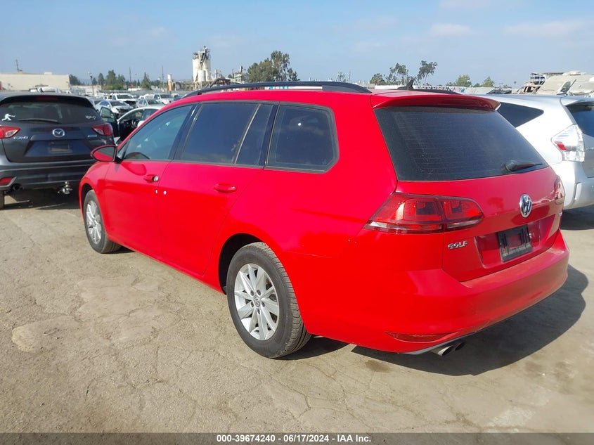 2016 VOLKSWAGEN GOLF SPORTWAGEN TSI S 4-DOOR - 3VWC17AU9GM500778
