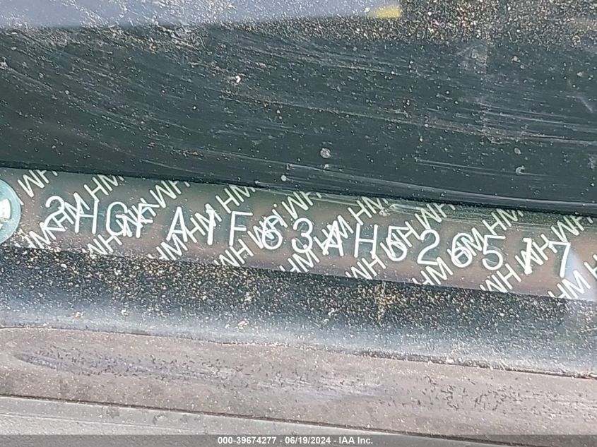 2010 Honda Civic Sdn Lx-S VIN: 2HGFA1F63AH526517 Lot: 39674277