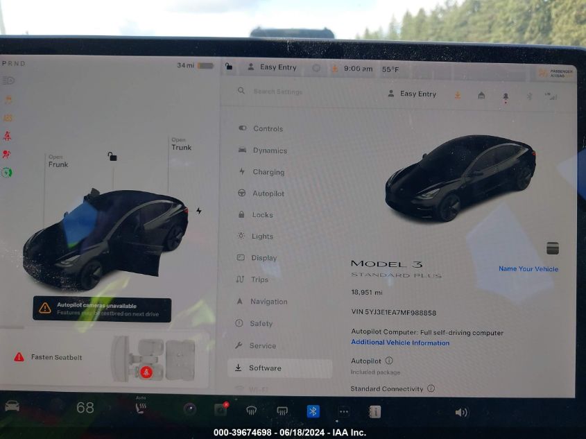 2021 Tesla Model 3 Standard Range Plus Rear-Wheel Drive VIN: 5YJ3E1EA7MF988858 Lot: 39674698