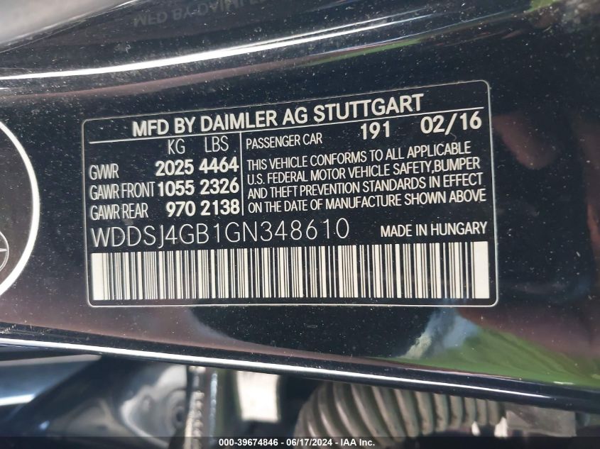 WDDSJ4GB1GN348610 2016 Mercedes-Benz Cla 250 4Matic