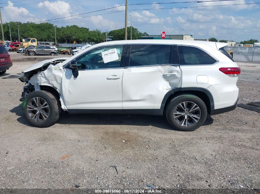 2019 Toyota Highlander Le VIN: 5TDZZRFH4KS335180 Lot: 39675060