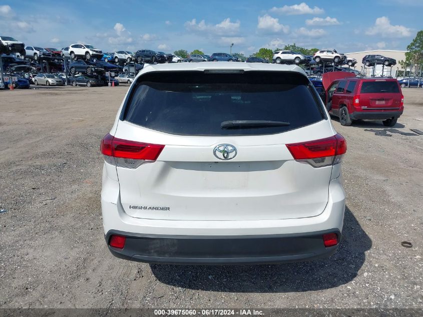 2019 Toyota Highlander Le VIN: 5TDZZRFH4KS335180 Lot: 39675060