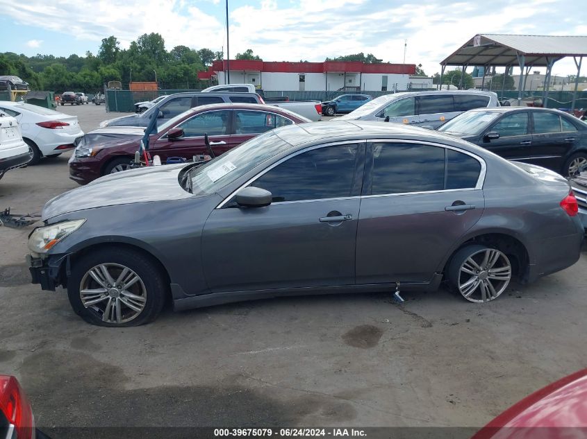 2012 Infiniti G25X VIN: JN1DV6AR2CM862302 Lot: 39675079