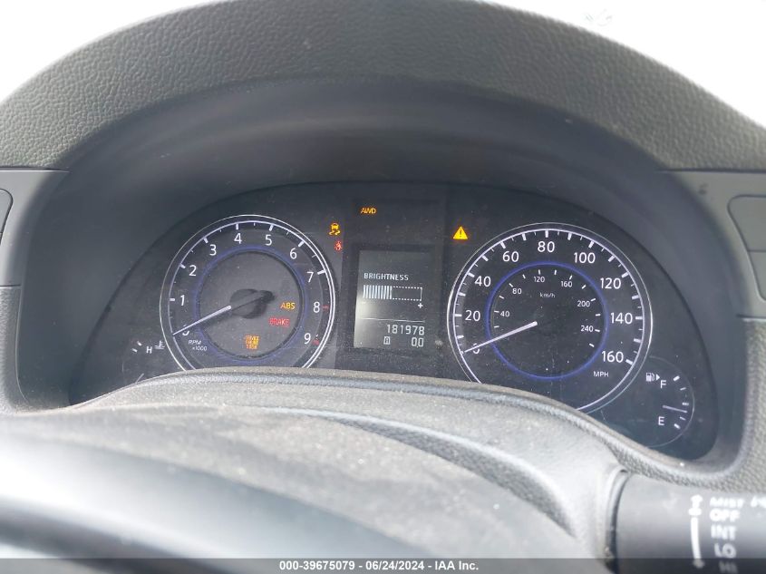 2012 Infiniti G25X VIN: JN1DV6AR2CM862302 Lot: 39675079