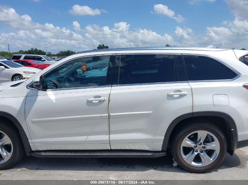 2015 Toyota Highlander Limited Platinum V6 VIN: 5TDYKRFH3FS083525 Lot: 39675114