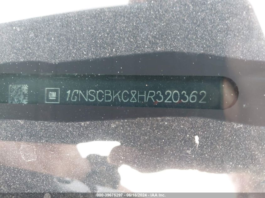 2017 Chevrolet Tahoe Lt VIN: 1GNSCBKC8HR320362 Lot: 39675297