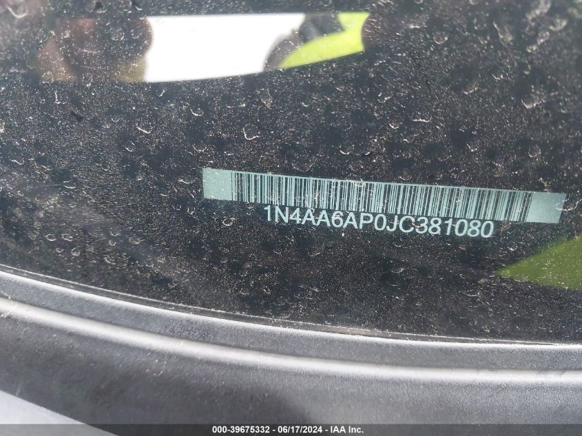 2018 Nissan Maxima 3.5 Sl VIN: 1N4AA6AP0JC381080 Lot: 39675332