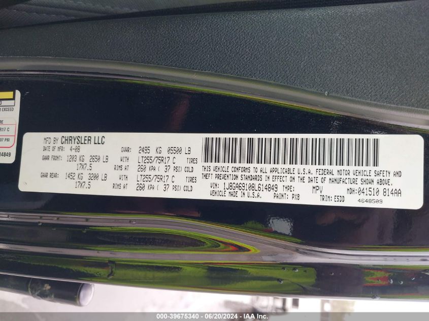 2008 Jeep Wrangler Rubicon VIN: 1J8GA69108L614849 Lot: 39675340