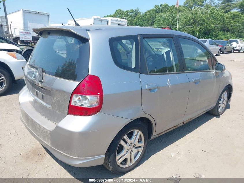 2007 Honda Fit Sport VIN: JHMGD38687S047397 Lot: 39675480