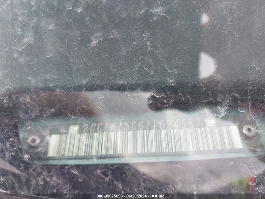 2007 Chevrolet Silverado 1500 Lt1 VIN: 2GCEK13C671624587 Lot: 39675693