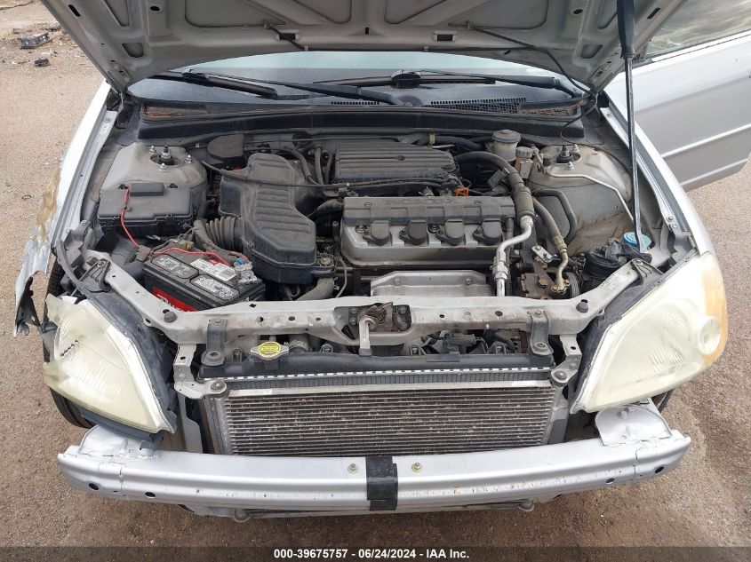 2003 Honda Civic Lx VIN: 1HGES15583L002304 Lot: 39675757