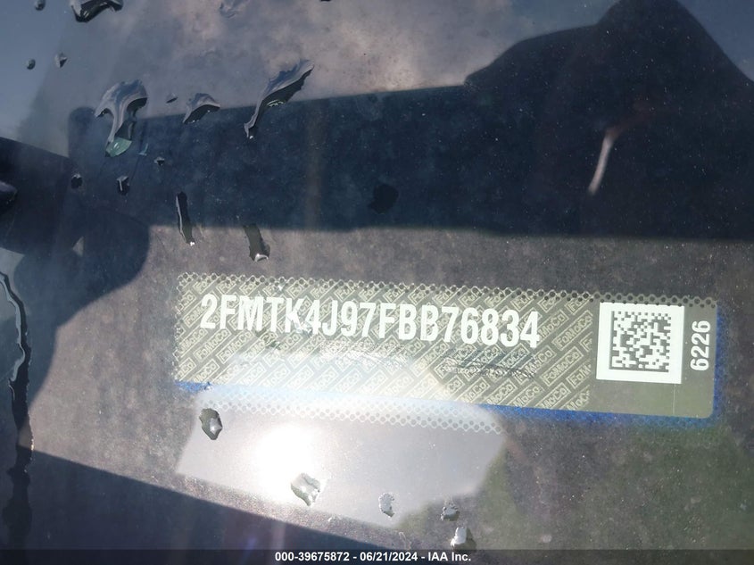 2015 Ford Edge Sel VIN: 2FMTK4J97FBB76834 Lot: 39675872