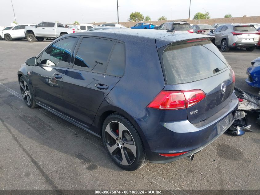 2015 Volkswagen Golf Gti 2.0T S 4-Door VIN: 3VW4T7AUXFM046425 Lot: 39675874