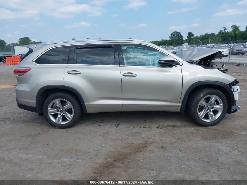 2016 Toyota Highlander Limited V6 VIN: 5TDDKRFH9GS301743 Lot: 39676412