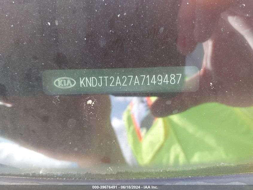 2010 Kia Soul + VIN: KNDJT2A27A7149487 Lot: 39676491