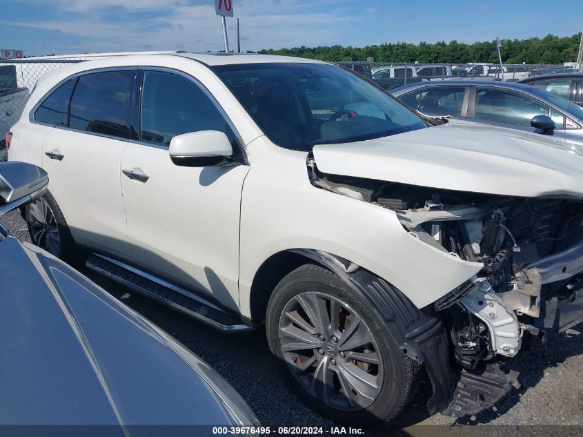 2017 Acura Mdx Technology VIN: 5FRYD3H53HB012762 Lot: 39676495
