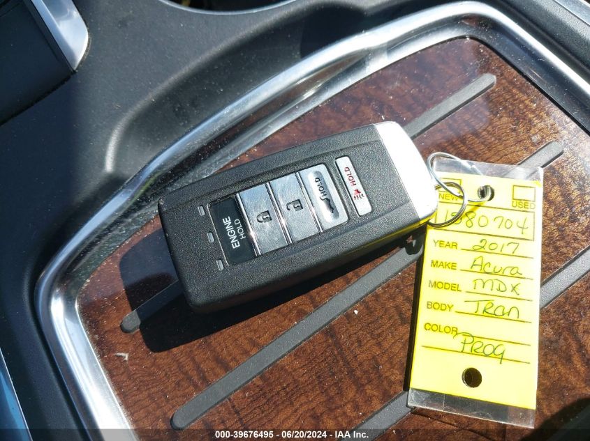 2017 Acura Mdx Technology VIN: 5FRYD3H53HB012762 Lot: 39676495