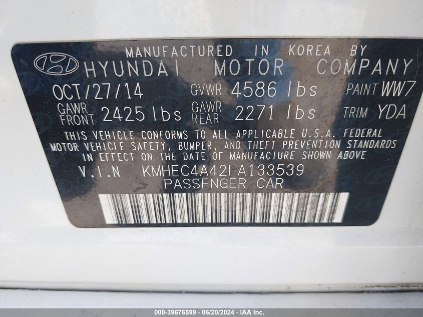 KMHEC4A42FA133539 2015 HYUNDAI SONATA - Image 5