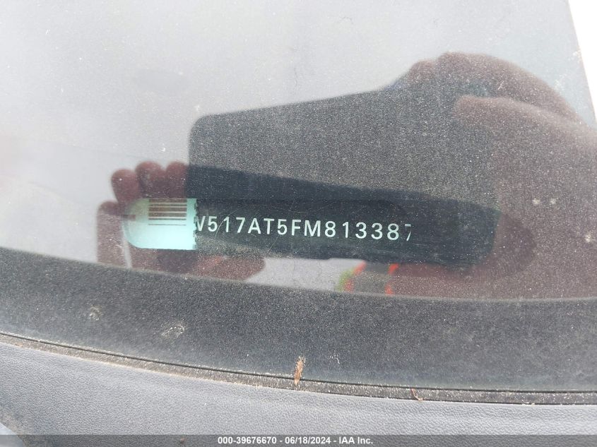 2015 Volkswagen Beetle 1.8T VIN: 3VW517AT5FM813387 Lot: 39676670