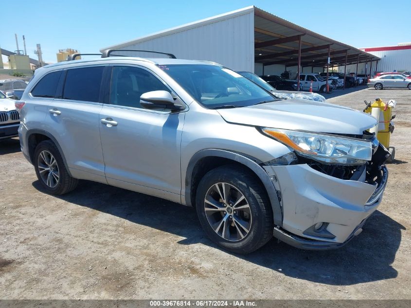 2016 Toyota Highlander Xle V6 VIN: 5TDKKRFH7GS145600 Lot: 39676814