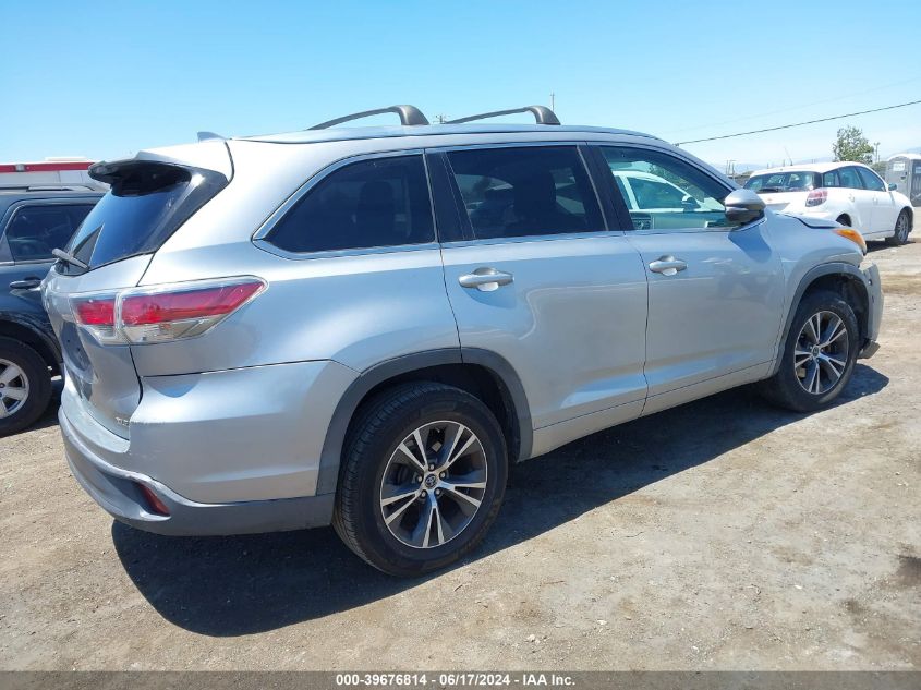 2016 Toyota Highlander Xle V6 VIN: 5TDKKRFH7GS145600 Lot: 39676814