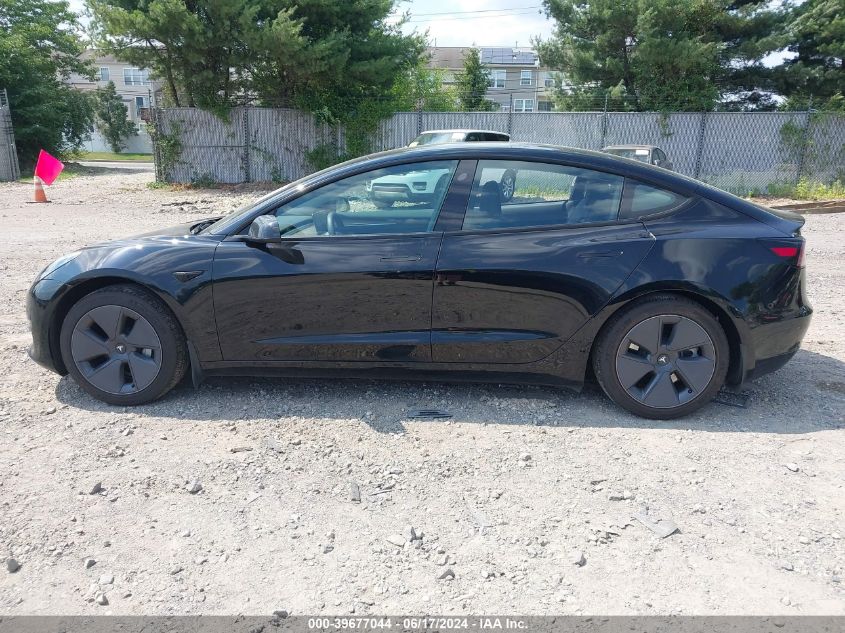 2023 Tesla Model 3 Rear-Wheel Drive VIN: 5YJ3E1EA3PF485252 Lot: 39677044