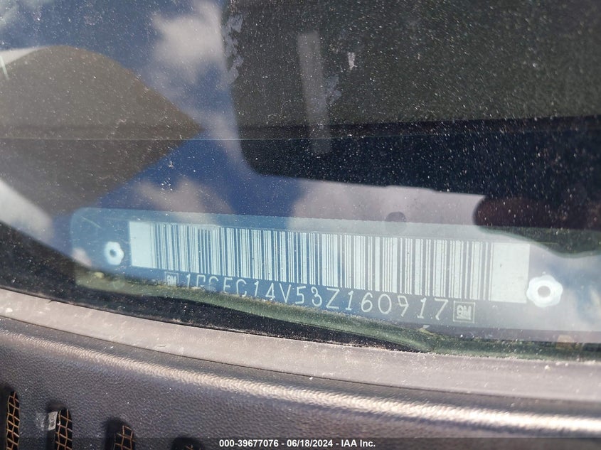 2003 Chevrolet Silverado 1500 VIN: 1GCEC14V53Z160917 Lot: 39677076