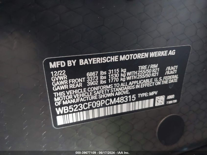 WB523CF09PCM48315 2023 BMW Ix xDrive50