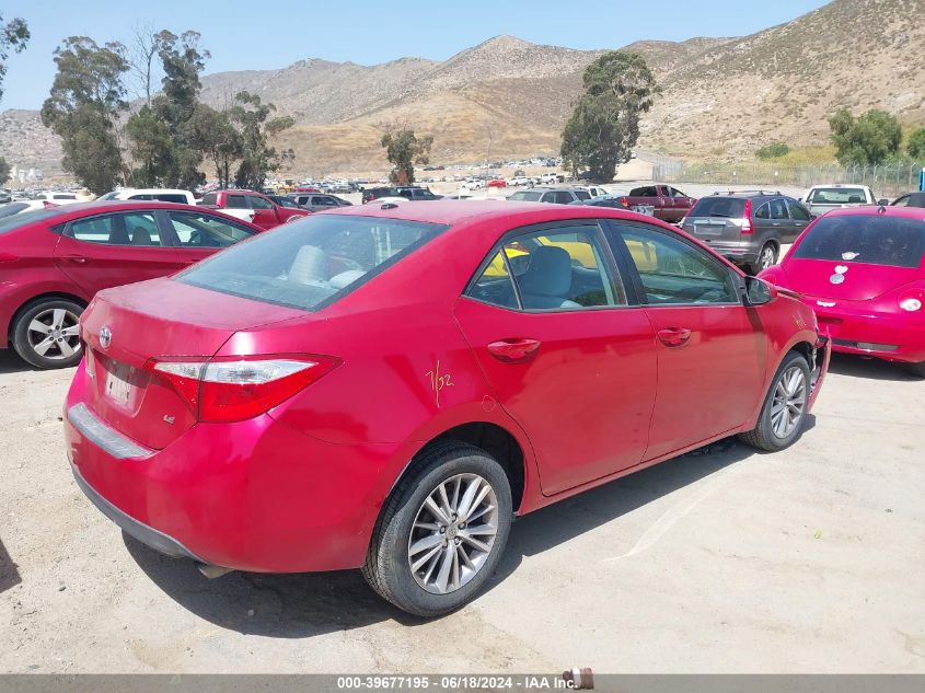 2014 Toyota Corolla Le Plus VIN: 5YFBURHE0EP031764 Lot: 39677195