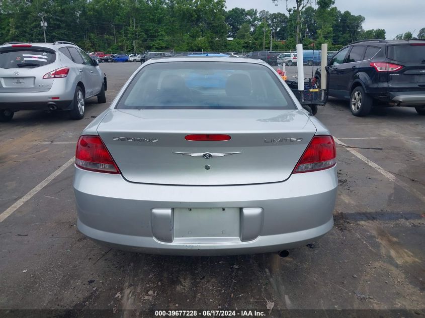 2004 Chrysler Sebring Limited VIN: 1C3AL66R34N259468 Lot: 39677228