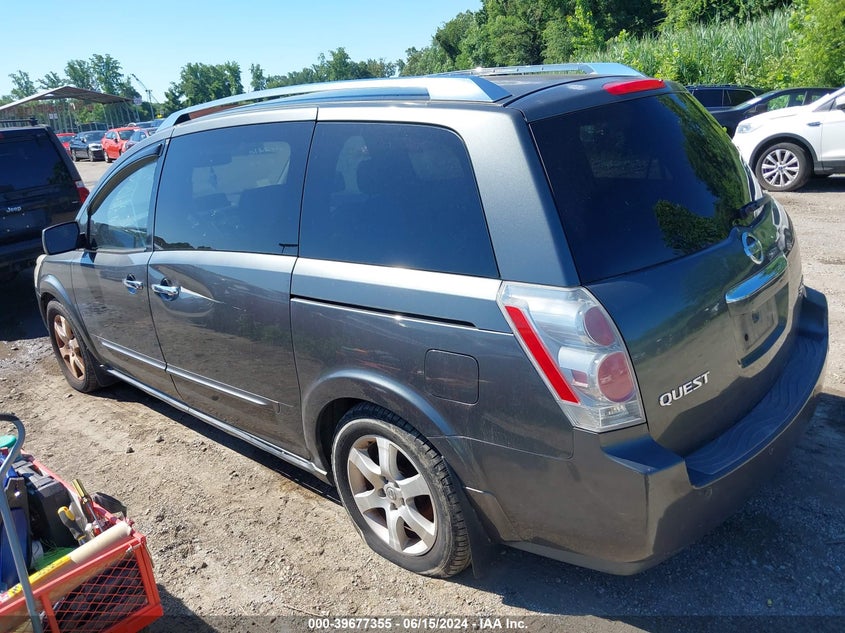 2007 Nissan Quest 3.5 Se VIN: 5N1BV28U67N137076 Lot: 39677355