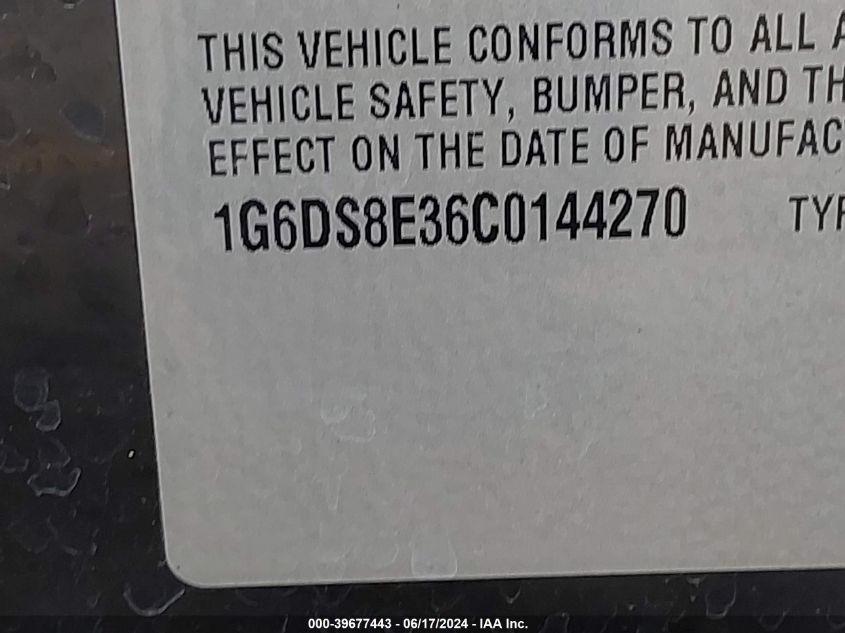 2012 Cadillac Cts Premium VIN: 1G6DS8E36C0144270 Lot: 39677443