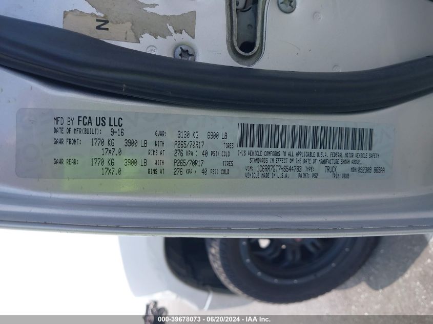 2017 Ram 1500 Slt VIN: 1C6RR7GT7HS544783 Lot: 39678073